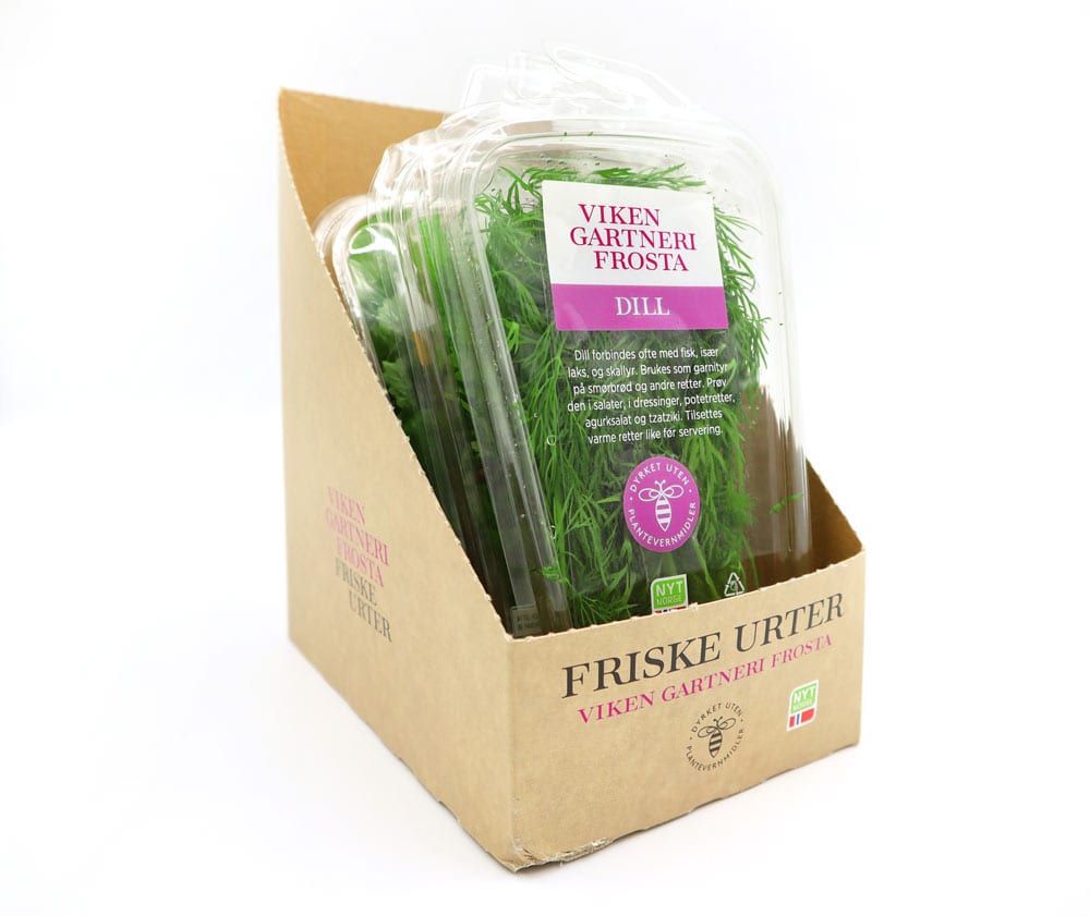Miljøvennlig emballasje fra Viken Gartneri Frosta
